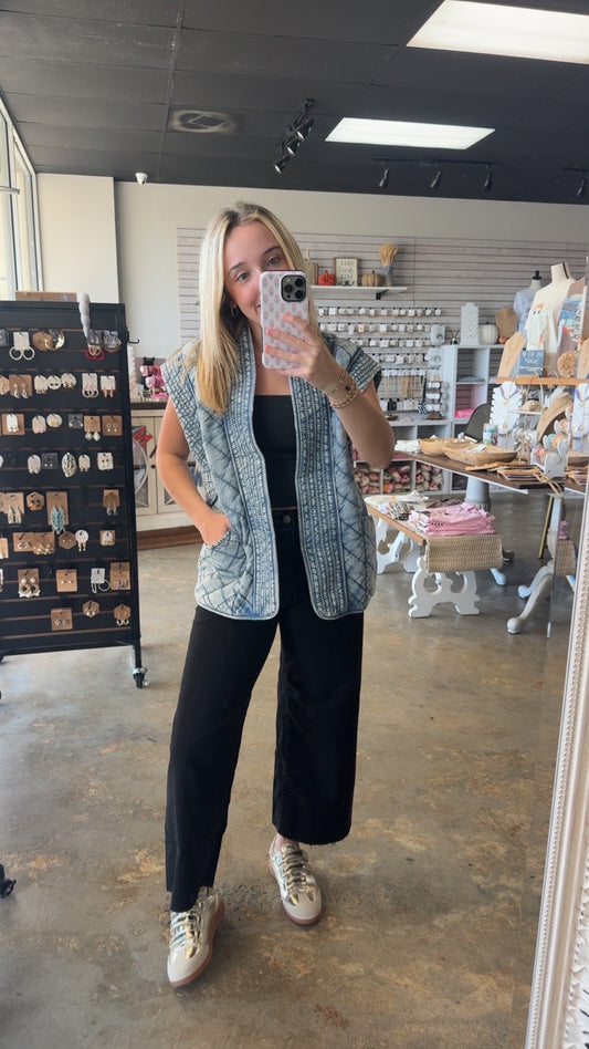 Washed Denim Vest