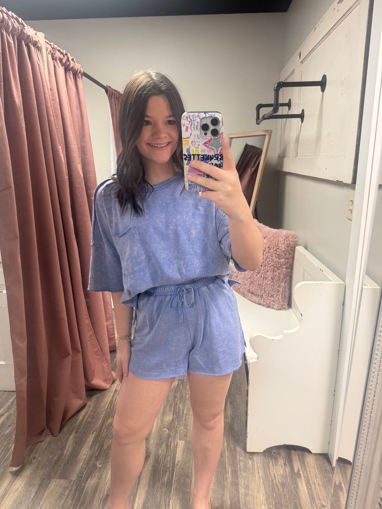 Mineral Washed Top & Shorts Set