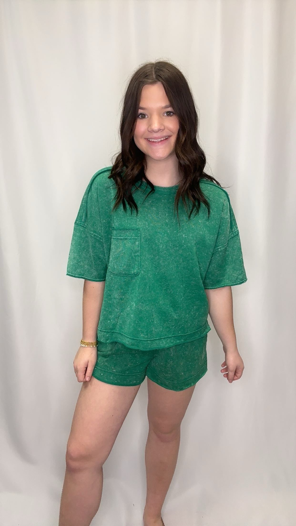 Mineral Washed Top & Shorts Set
