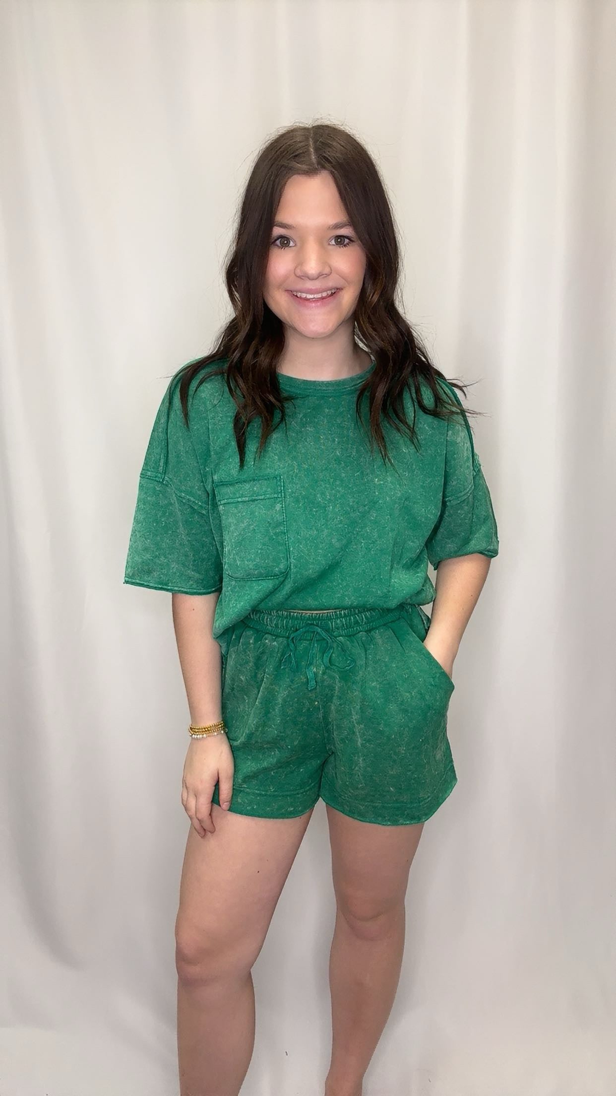 Mineral Washed Top & Shorts Set
