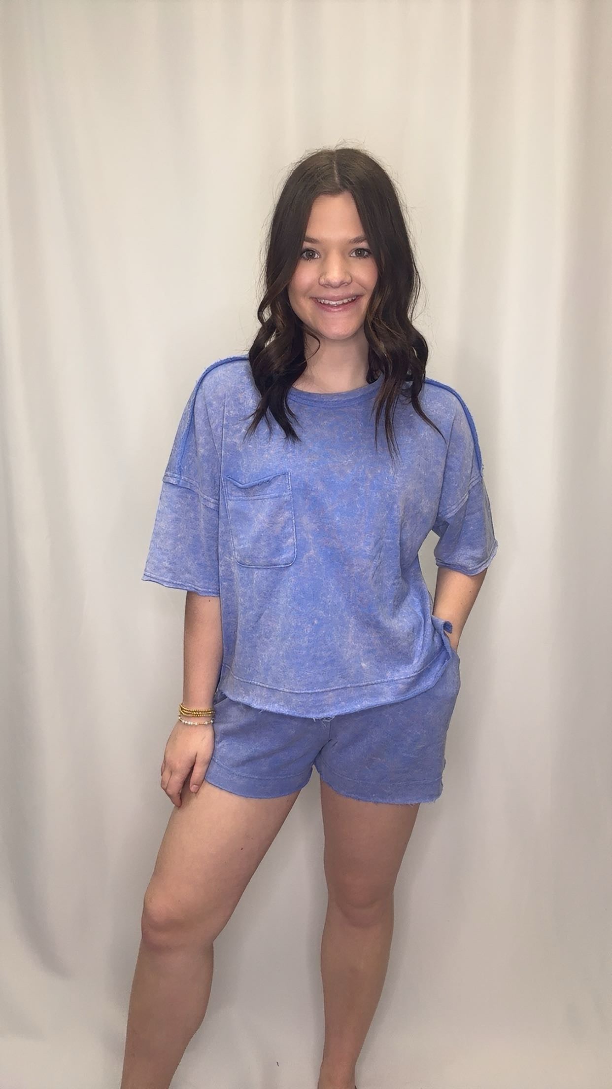 Mineral Washed Top & Shorts Set