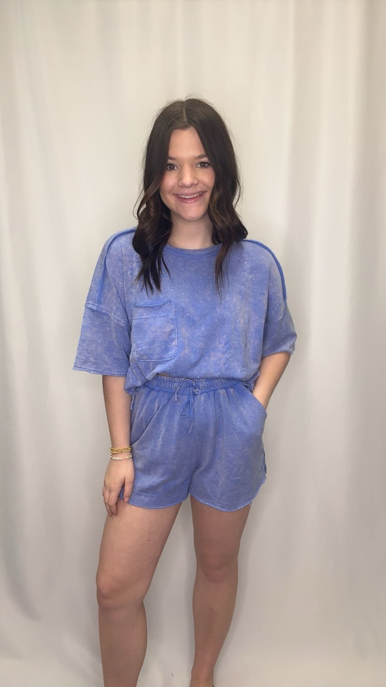 Mineral Washed Top & Shorts Set