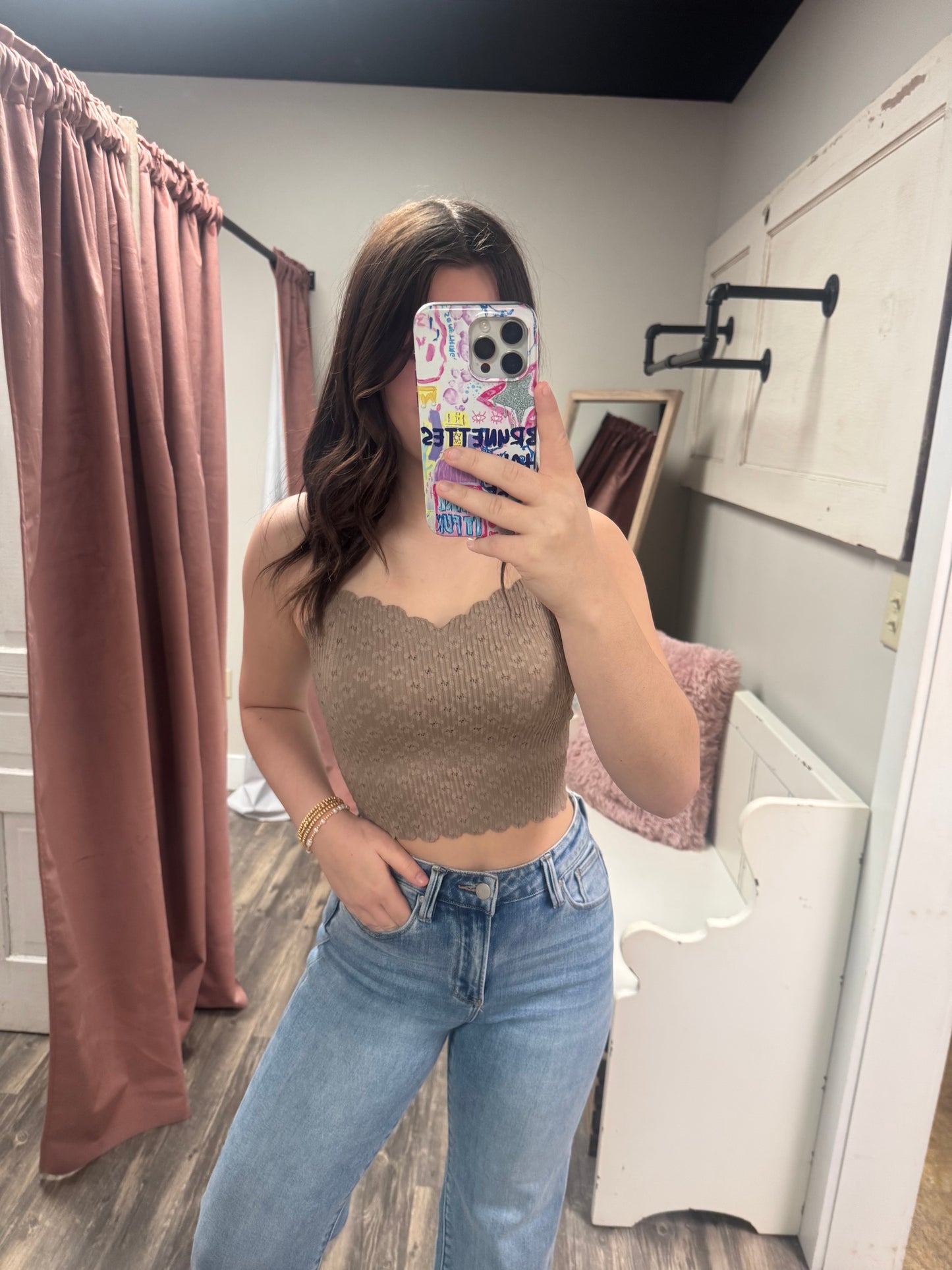 Scallop Edge Ditsy Lace Bralette