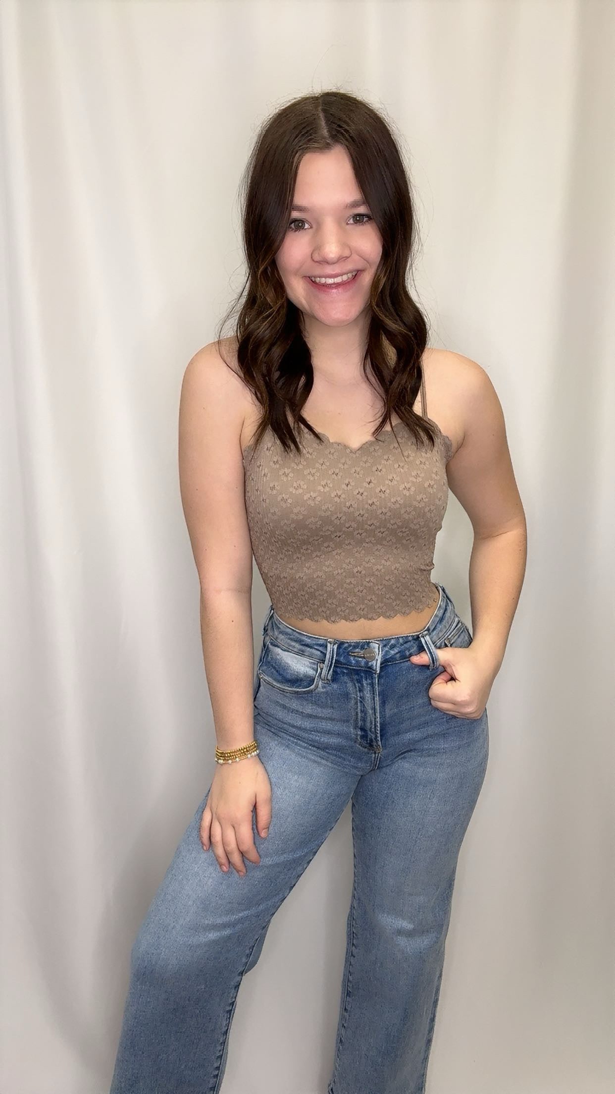 Scallop Edge Ditsy Lace Bralette