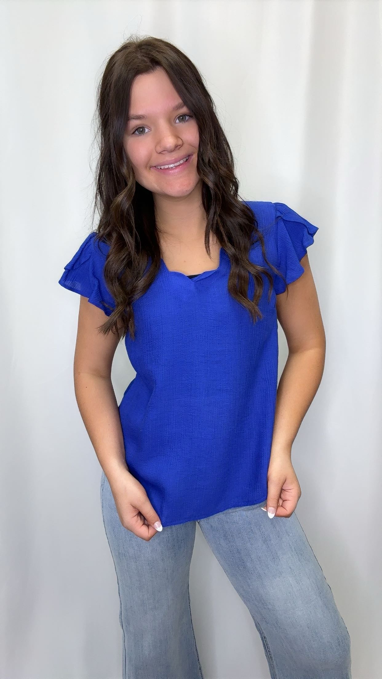 V-neck Scallop Top