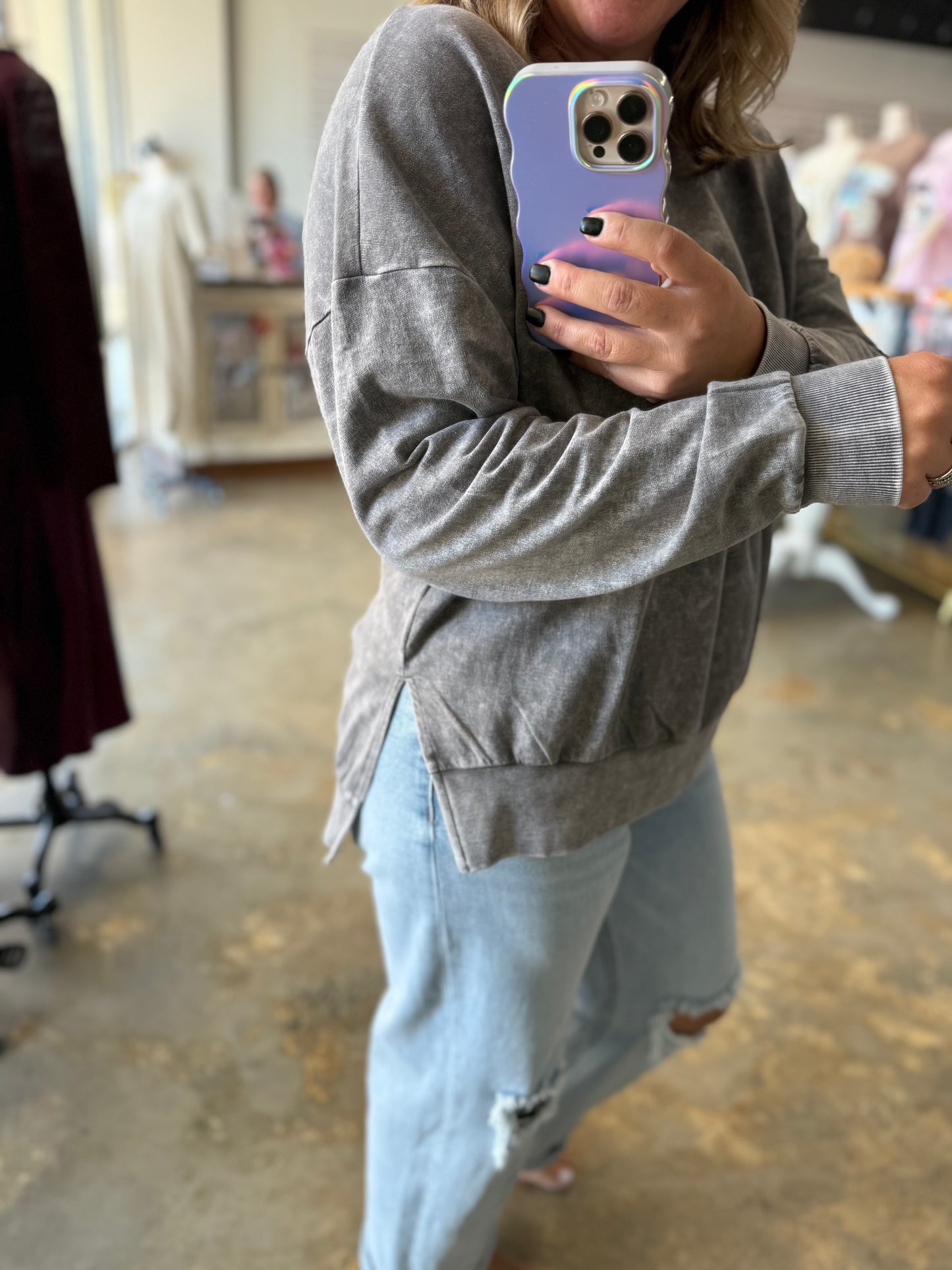 Washed Side Split Top