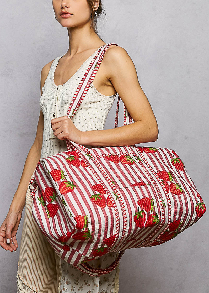 Strawberry & Strip Weekender Bag