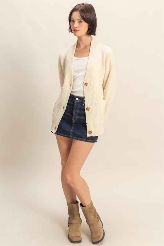 Longline Open Front Duster Sweater