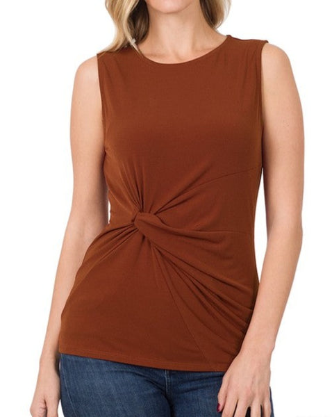 Knot Front Sleeveless Top