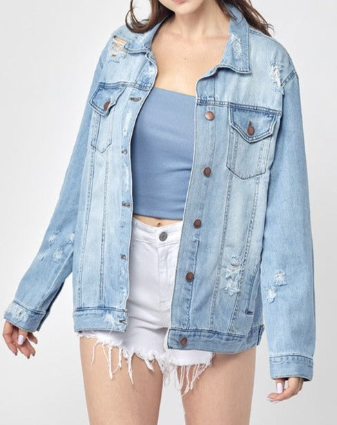 Loose Fit Distressed Jacket