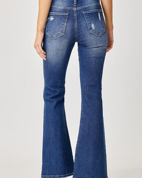 HR Distressed Flare Jeans