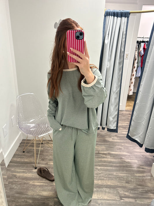 Striped Top & Wide-Leg Pants