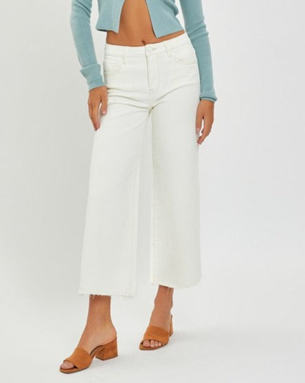 High Rise Cropped Wide Leg Pant