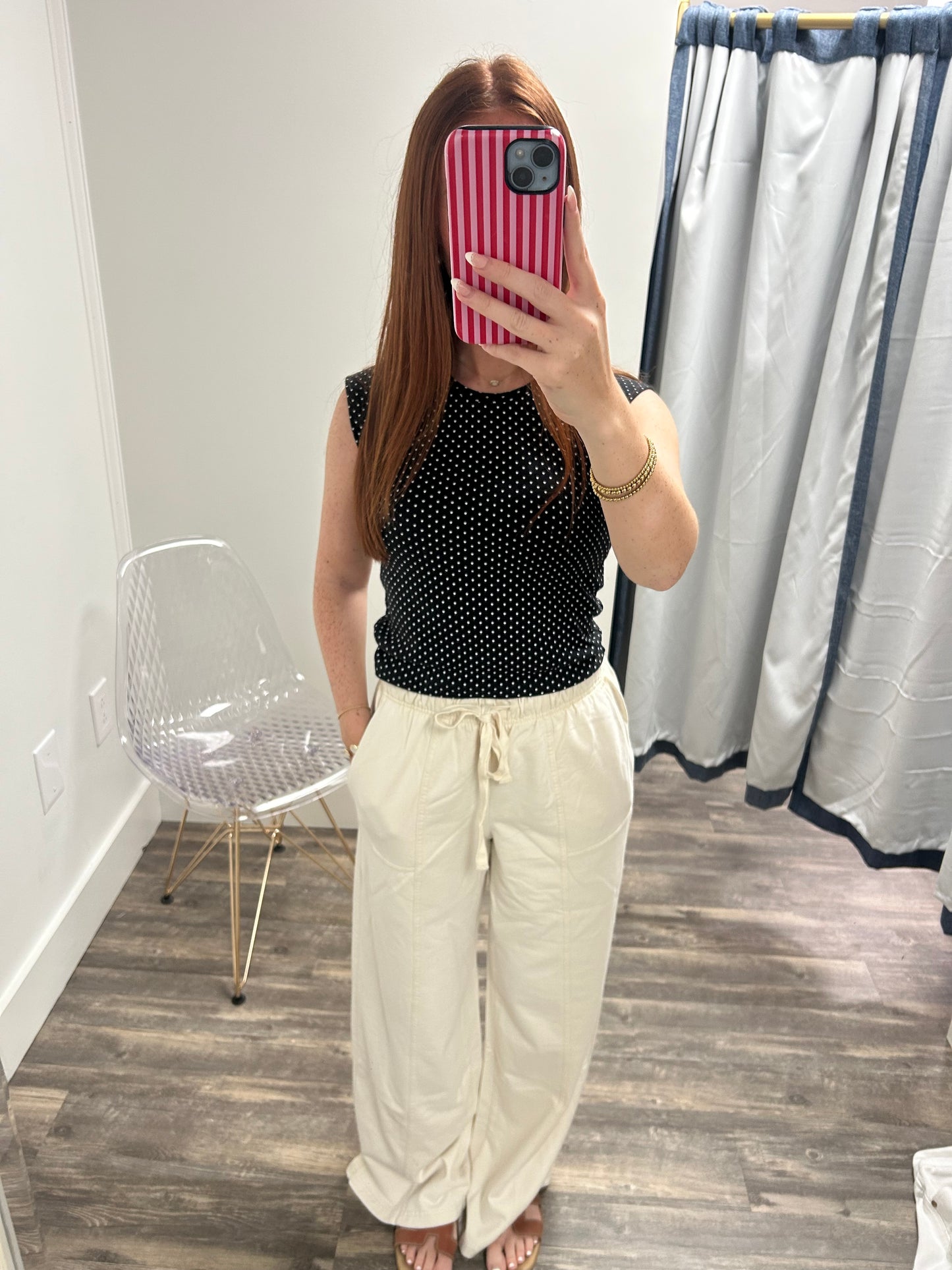 Acid Wash Wide Leg Pants