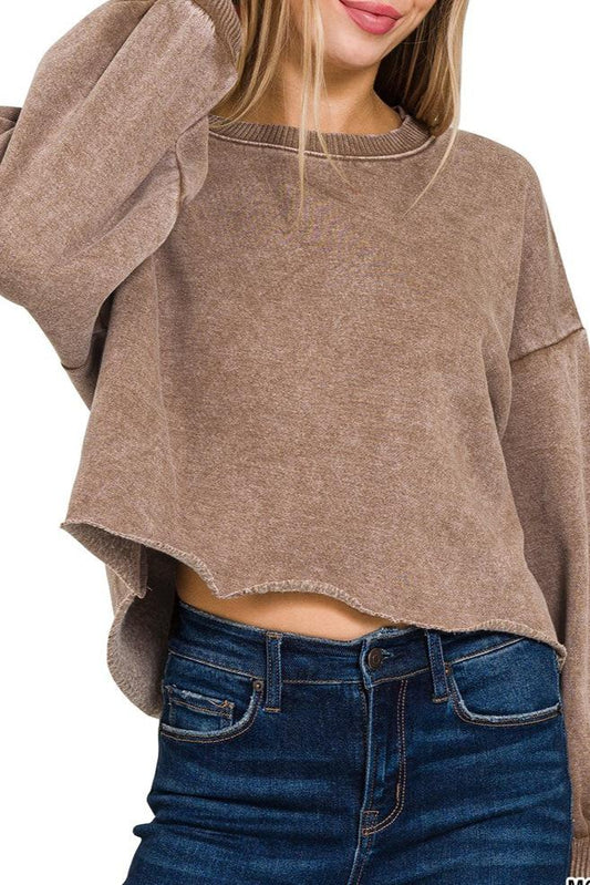 Acid Washed Cropped Fleece