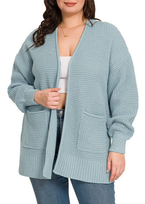 Gauge Waffle Open Cardigan