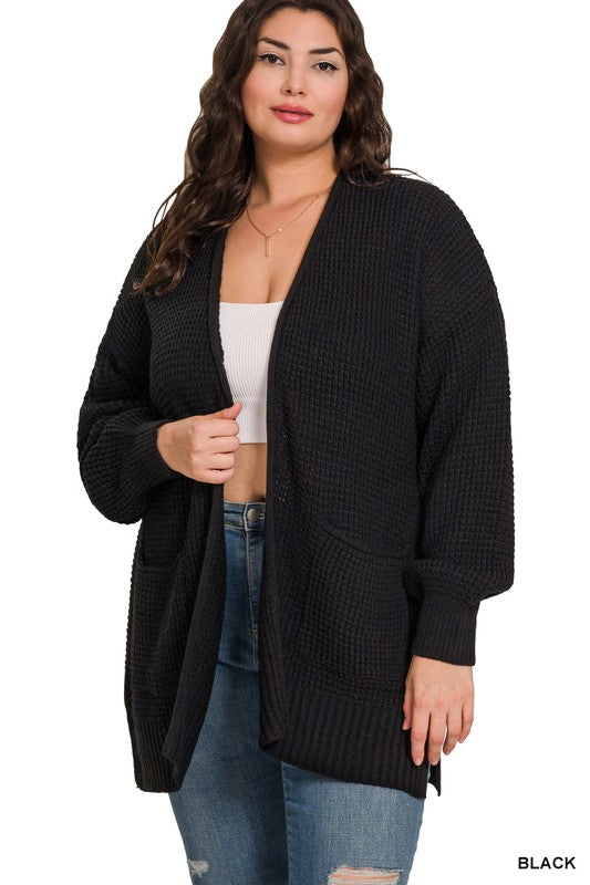 Gauge Waffle Open Cardigan