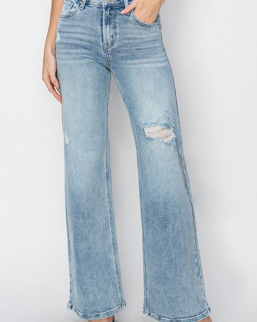 HR Wide Distressed Jean