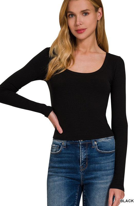 Ribbed Long Sleeve Top