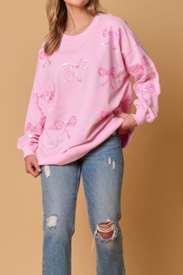 Sequin Bow Sweatshirt