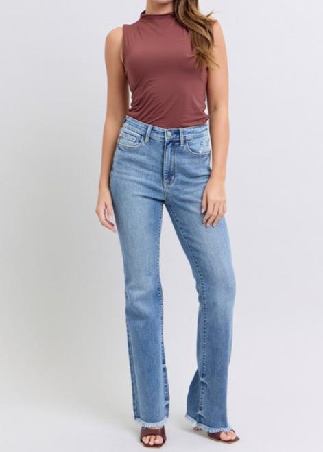 HW Bootcut with Fray Hem Jeans