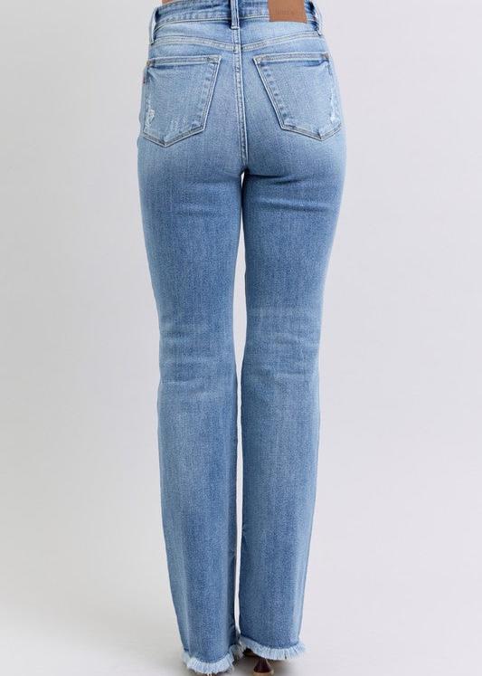 HW Bootcut with Fray Hem Jeans