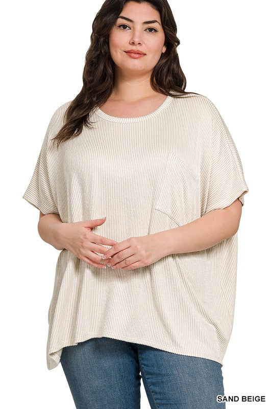 Rib Oversized Short S Top