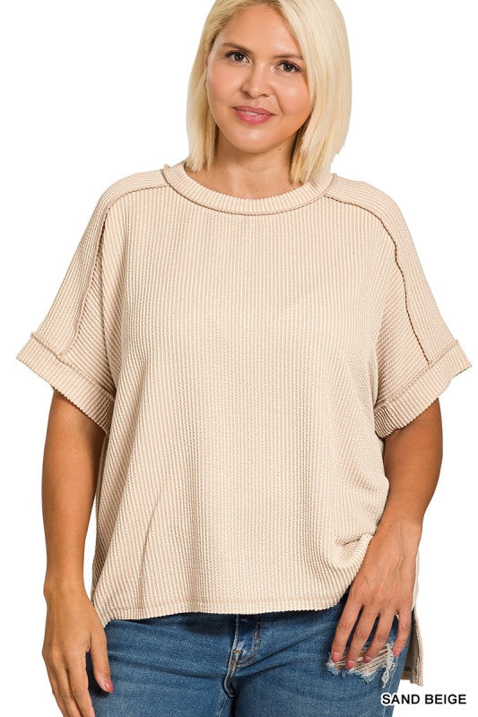 Ribbed Short Sleeve Top