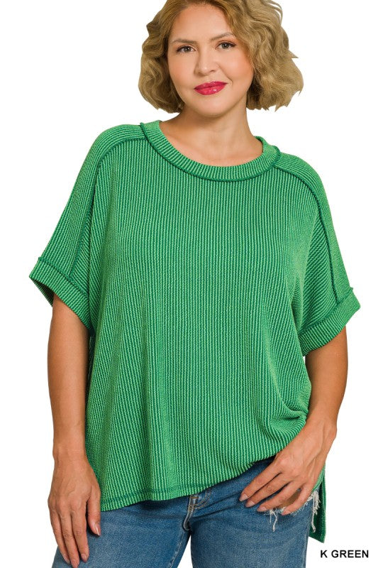 Ribbed Short Sleeve Top