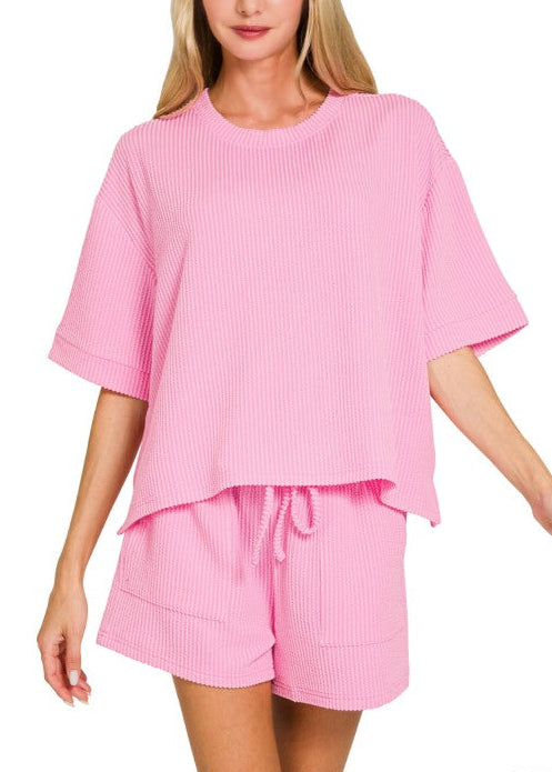 Rib Tee & Short Pants Set