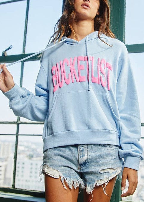 Bucketlist Letter Print Hoodie
