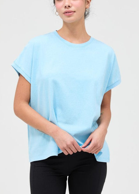 Cap Sleeve Mineral Wash T-shirt