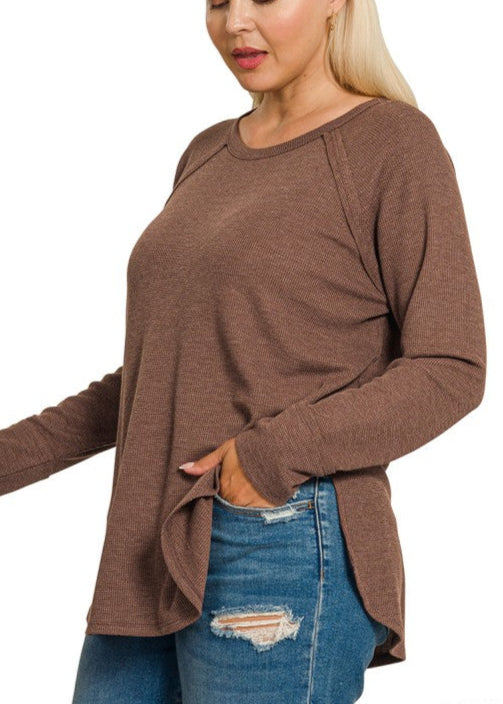 Waffle Long Sleeve Top