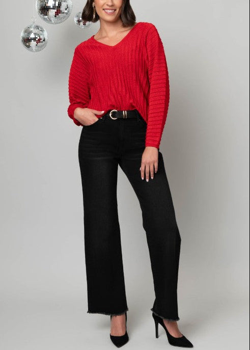 Cafe Wide Fray Jeans