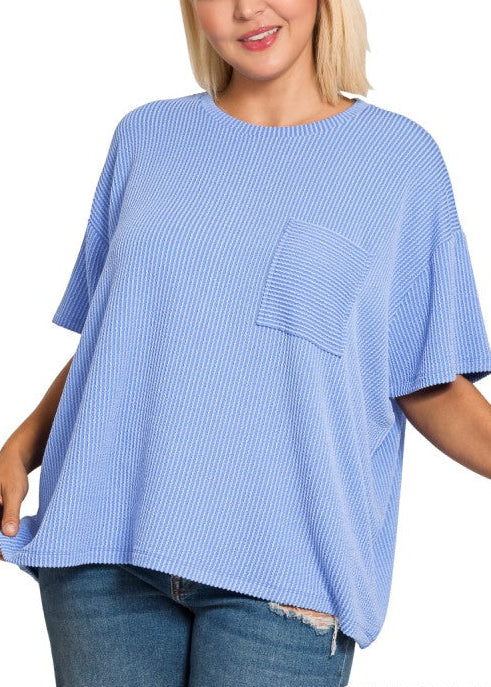 Rib Front Pocket Top