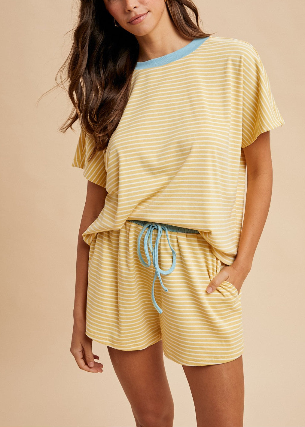 Striped Top & Shorts Set