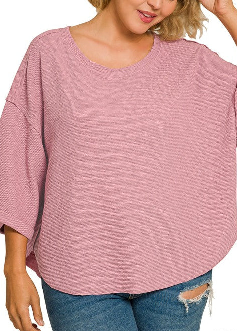 Curved Hem Short Sleeve Top