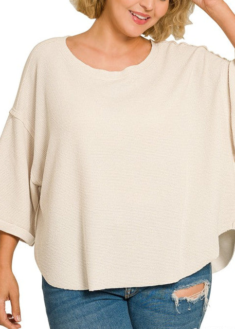 Curved Hem Short Sleeve Top