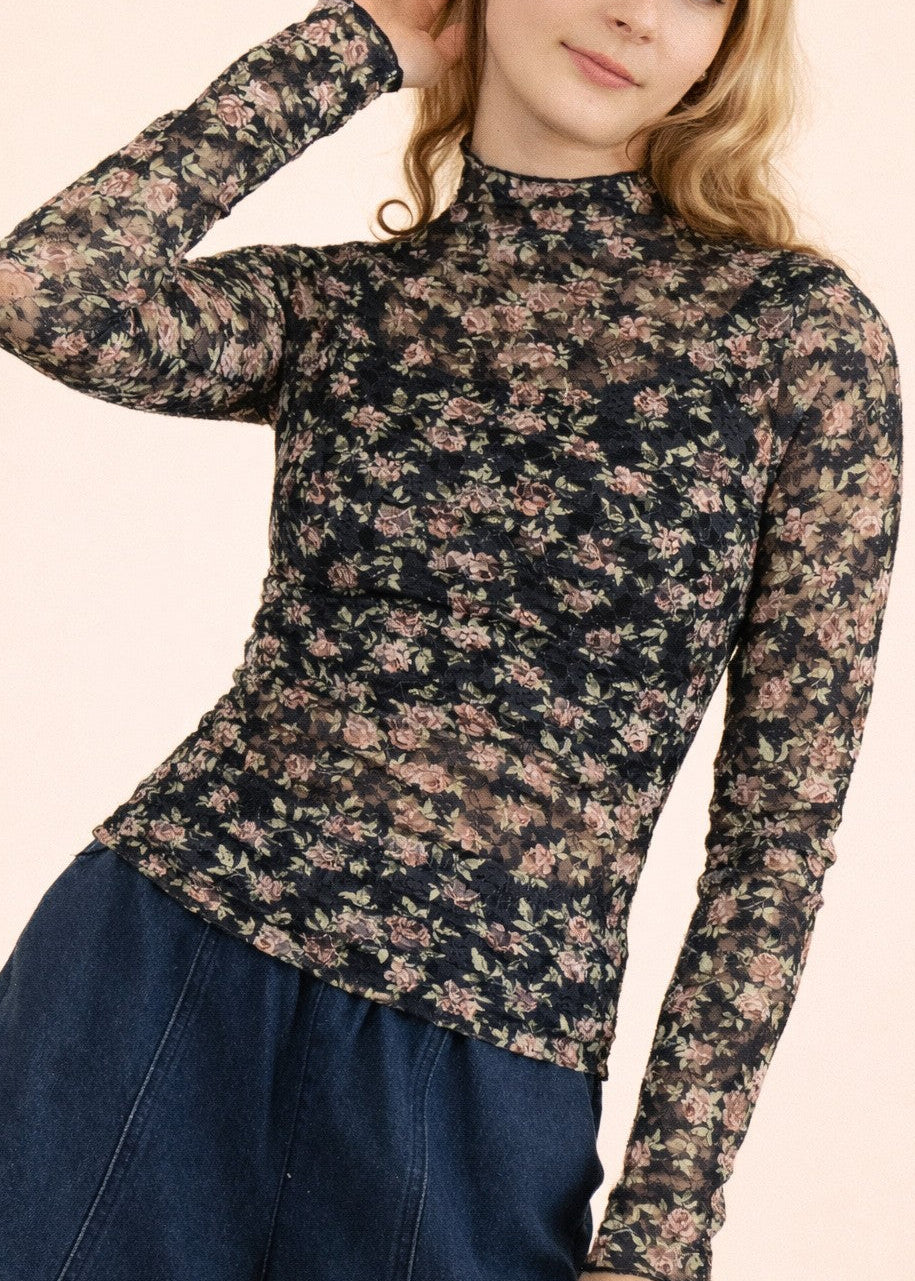 High Neck Lace Top