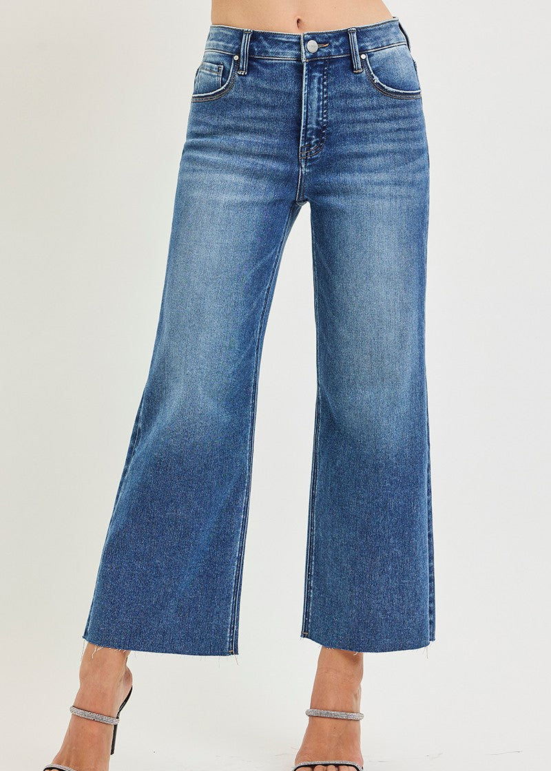 TC HR Crop Wide Creased Jeans