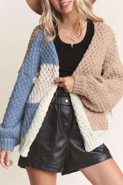 Colorblock Sweater Cardigan