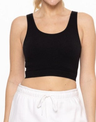 Cropped Seamless Ribbed Tank Top
