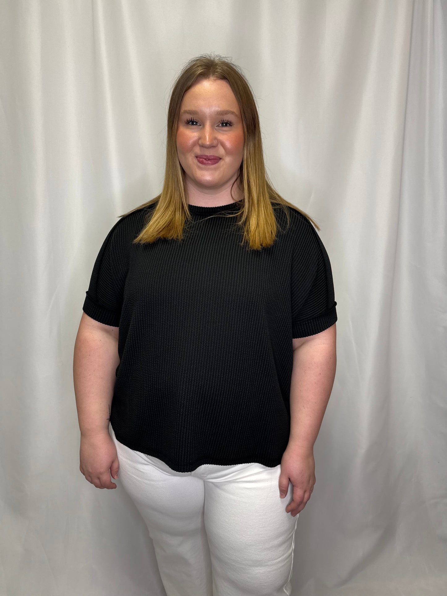 Ribbed Short Sleeve Top