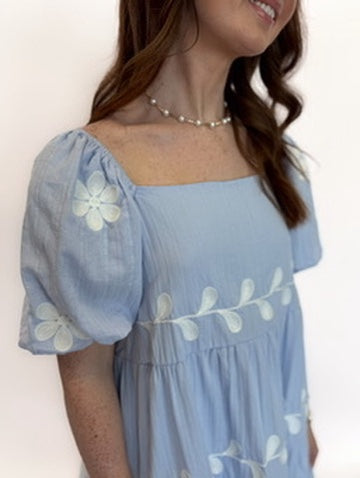 Sweet Bloom Back Bow Mini Dress