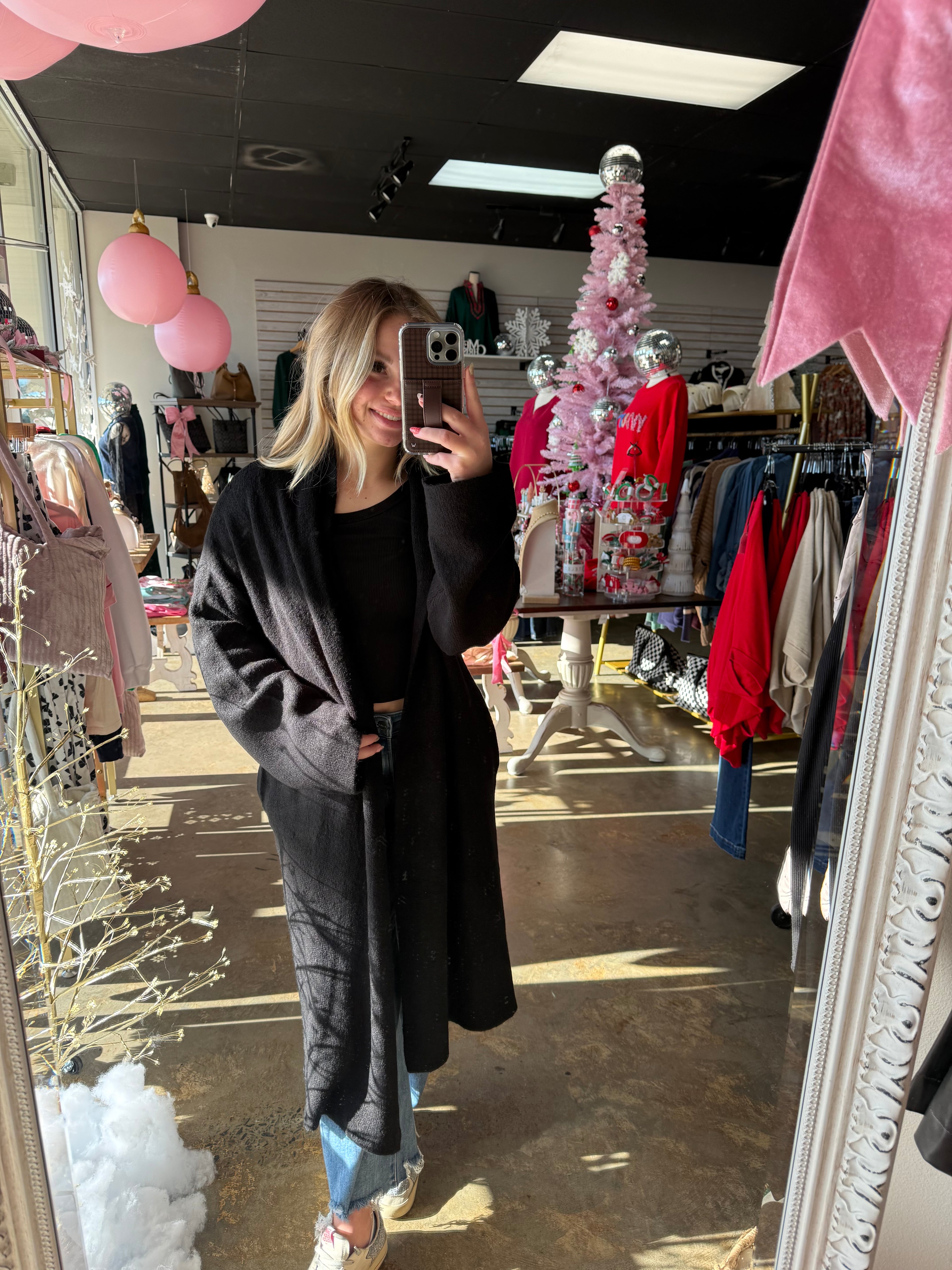 Longline Open Front Duster Sweater