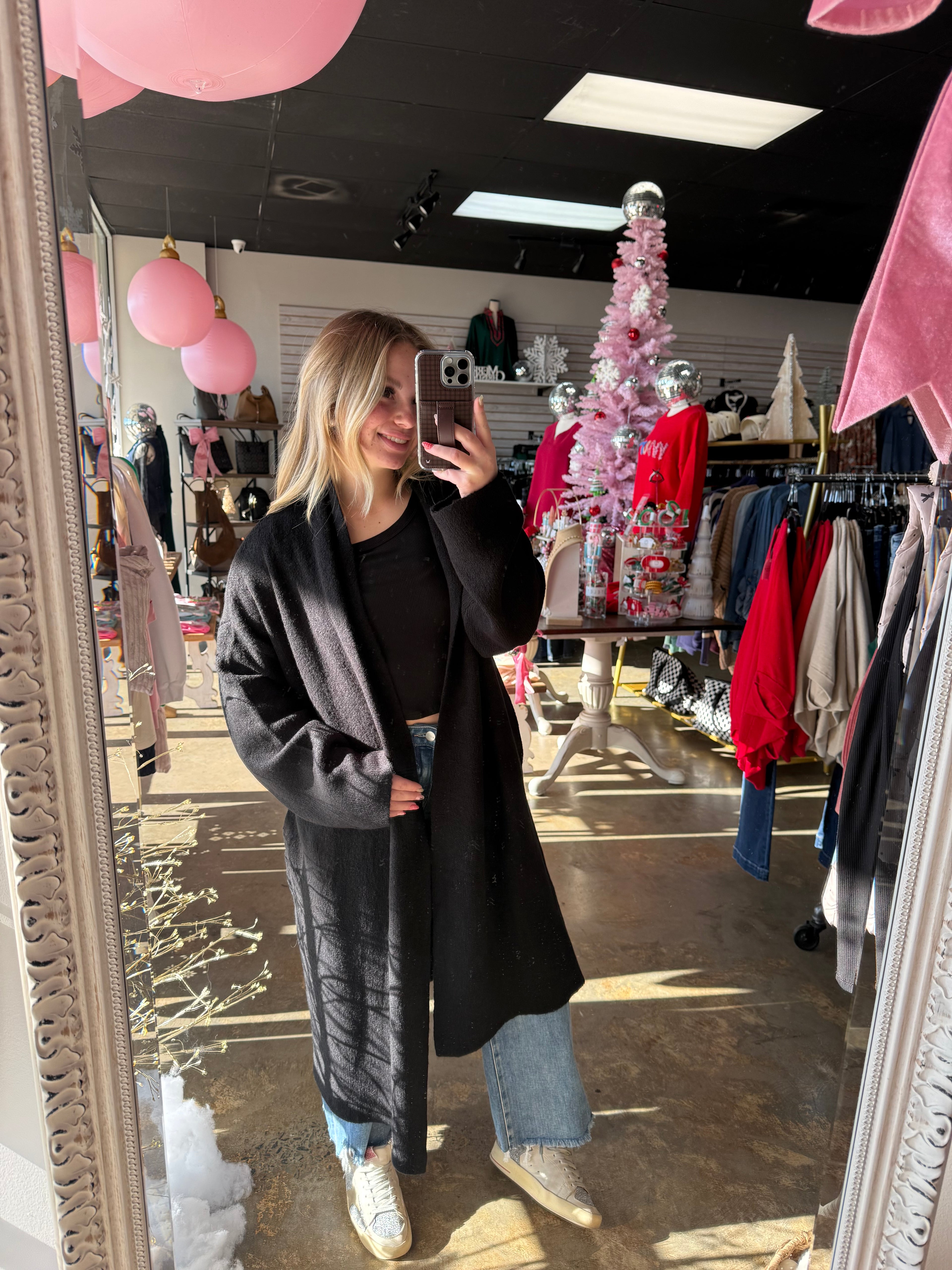 Longline Open Front Duster Sweater