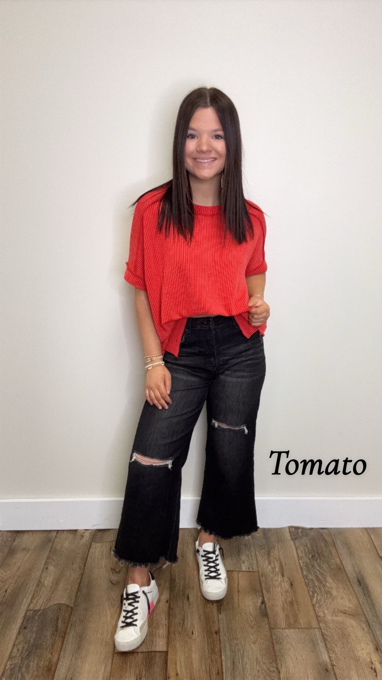 Ribbed Short Sleeve Top