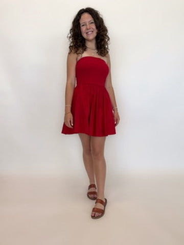 Tube Top Flare Mini Dress