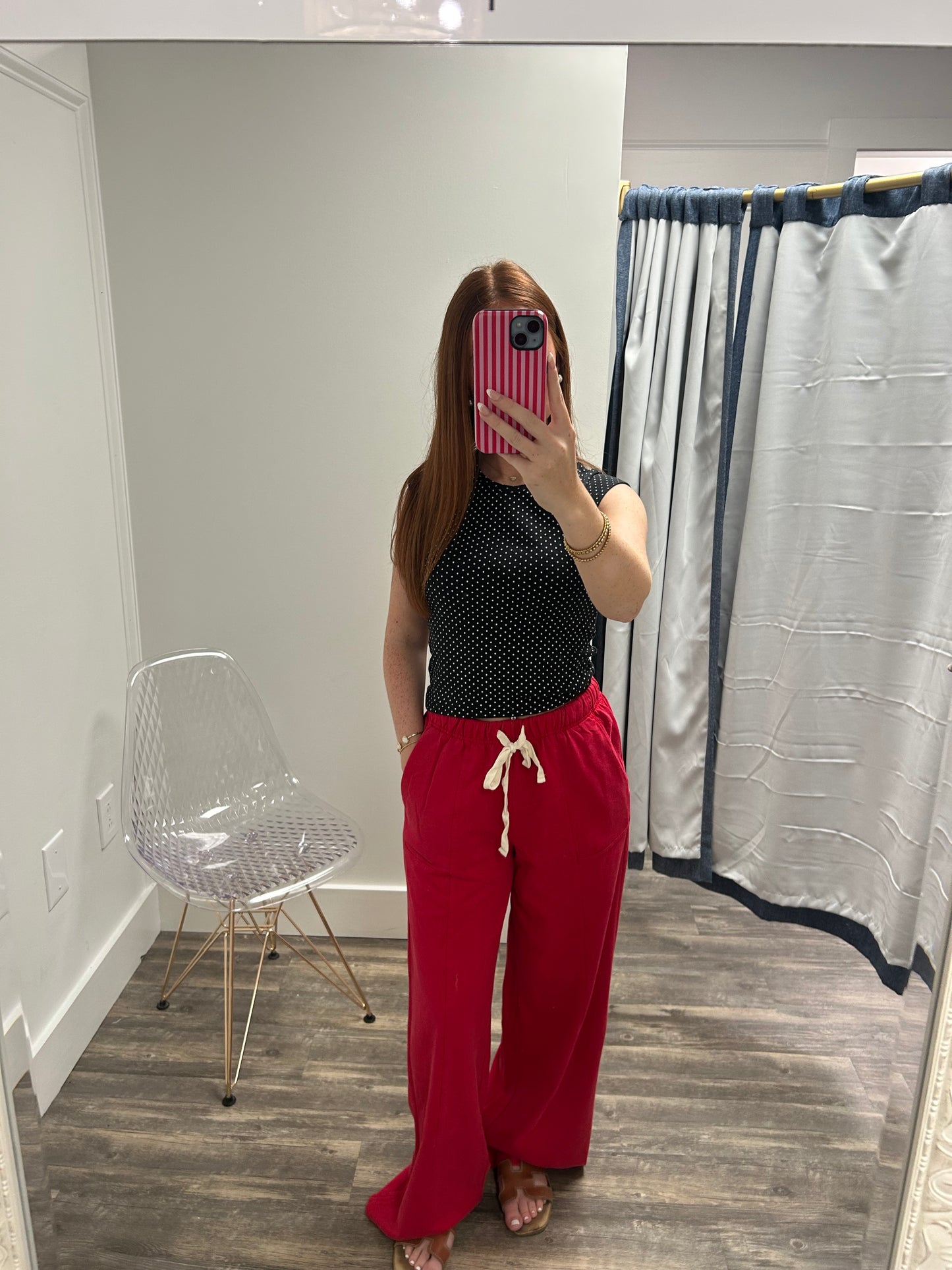 Acid Wash Wide Leg Pants