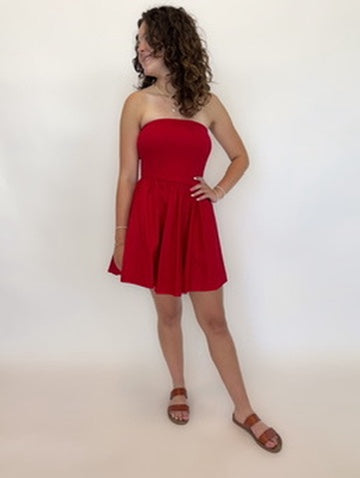 Tube Top Flare Mini Dress